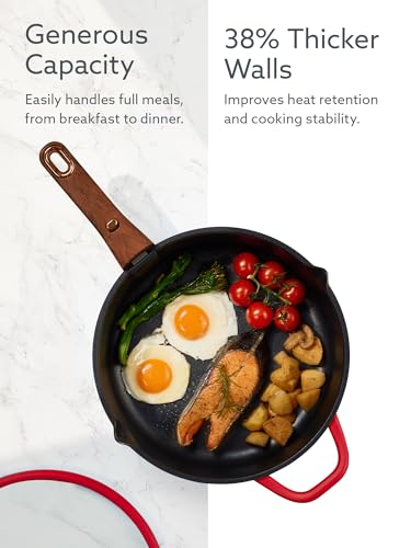 CAROTE 20Pcs Titanium Cookware Set, Pots and Pans Set Non Stick, Kitchen Cooking Set with Detachable Handle, Non Toxic Induction Cookware - Camping Cookware, Dishwasher/Oven Safe, Red - color: Gradient Red