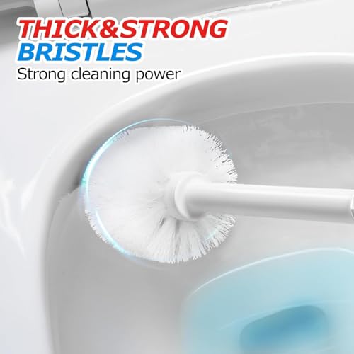 FORASTO 2Pack 2 in 1 Toilet Brush and Plunger Set,Clean Gloves, Extended Handle Plunger，Toilet Bowl Brush Plunger Set,Bathroom Cleaning Tools,Toilet Brush Plunger Combo,Cleaning Brush(Cream White) - color: Cream White