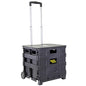 dbest Products Quik Cart Sport Collapsible Rolling Crate on Wheels for Teachers Tote Basket 80 lbs Capacity, Made from Heavy Duty Plastic, Black, Compact - color: Black, style: Sport