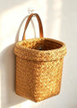 Wall Hanging Basket, Natural Seagrass Woven Storage Basket, Farmhouse Wall Organizer for Bedroom, Entryway & Kitchen