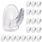 Nogeqi 20 PCS Clear Adhesive Hooks for Hanging, Plastic Small Acrylic Sticky Wall Hooks with Non Marking Sticker for Home Kitchen Bathroom Bedroom Office