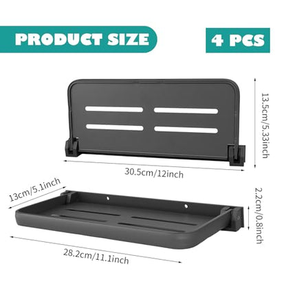 4 Pcs RV Aluminum Fold-Down Wall Shelf Foldable Wall-Mounted Hidden Shelf Compact RV Furniture Parts Hardware for Inside Camper Storage