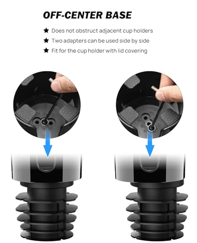 JoyTutus Car Cup Holder Expander, Automotive Cup Attachable Tray with 360° Rotation,Large Cup Holder Adapt Most Regular Cups with 18-40 oz, fit in 2.75-3.25 inch Car Holder - color: Black, size: 1Pack