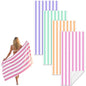 Frienda 4 Pack Microfiber Oversized Lightweight Beach Towel 71x32 in for Women Men Microfiber Quick Dry Sand Free Ocean Coastal Towels for Beach Pool Travel (Pastel Stripe) - style: Pastel Stripes Beach Towels