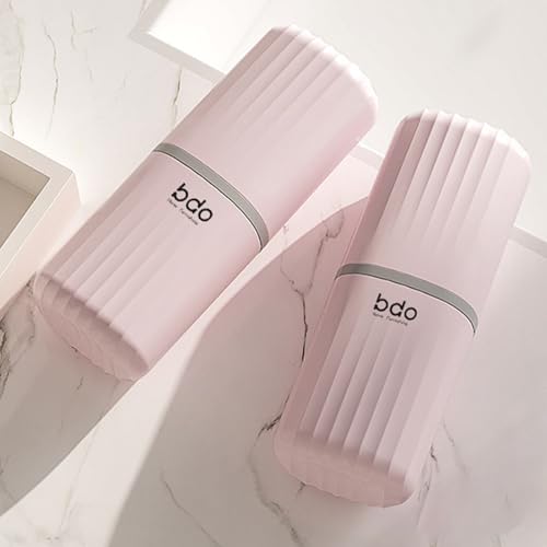 Toothbrush Travel Case Portable Clear Grey Toothbrush Holders with Cover, Leakproof Toothbrush & Toothpaste Holder for Traveling School Camping Business Trip Bathroom - color: 1 Pc-b-pink