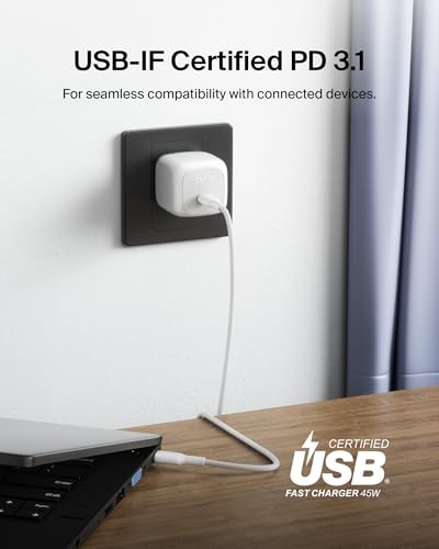 Belkin Compact Wall Charger 45W, USB-C PD Fast Charging, USB-C Cable Included, Apple iPhone 17, 16 Series, Samsung Galaxy S26, S25 Series, Pixel 10, MacBook, iPad, AirPods, & More - White (2-Pack) - color: White, style: Two Pack + 2 USB-C Cables