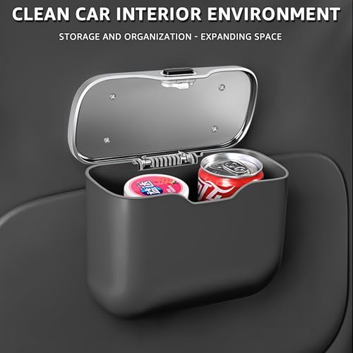 HOLDCY Car Trash Can, Waterproof Multi‑Functional Auto Trash Bin for Door/Console/Seat Back, Universal Vehicle Garbage Can for Car/Truck/SUV Drivers (Black) - color: Black