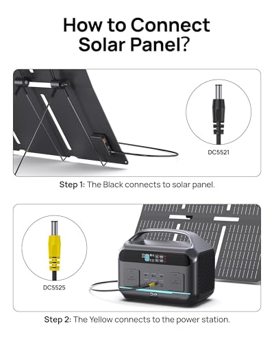 Solar Generator 600W (Surge 1200W), Portable Power Station with 100W Solar Panel, 576Wh (180,000mAh) LFP Battery with AC & DC Outlets, 1 Hour Fast Charging for Home & Emergency, Camping, CPAP - color: Carbon Black