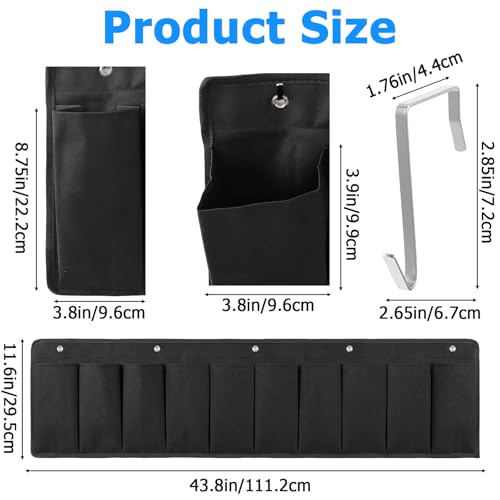 2 Pcs RV Shoe Pockets 10 Pockets, Heavy Hanging Bedside Storage Organizer with Hooks Storage Pocket Hangs on bed for Shoes Toys and Tool Accessories