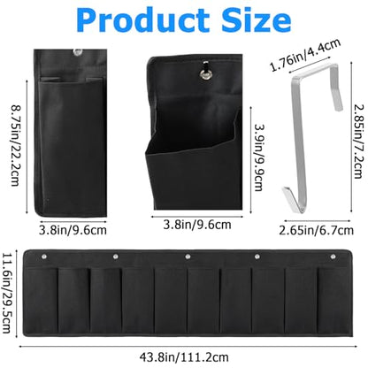 2 Pcs RV Shoe Pockets 10 Pockets, Heavy Hanging Bedside Storage Organizer with Hooks Storage Pocket Hangs on bed for Shoes Toys and Tool Accessories