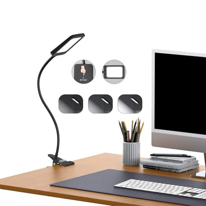 TROND LED Desk Lamp with Clamp, 1000LM Super Bright 3-Level Dimmable Desk Light 6000K Daylight, Extra-Long Flexible Gooseneck Clip on Light, Eye-Care Clamp Lamp for Painting, Workbench,Reading, Sewing - style: Type A Clip Lamp