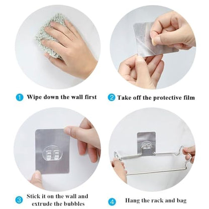 Trash Bag Holder for Cabinet Doors & Cupboards, Stainless Steel Garbage Bag Holder with Adhesive Base Sticker, Portable Kitchen Trash Can for Under Sink Trash Bag Holder, Under Counter Trash Can