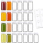 25 Pack 2 oz Glass Shot Bottles w/ White Lids & 25 Labels - Small Clear Jar for Ginger, Wellness Shot, Juice, Sample, Whiskey - Travel Essentials Mini Bottles - Wide Mouth, Leakproof, Dishwasher Safe - color: White Lid, size: 25 Pack