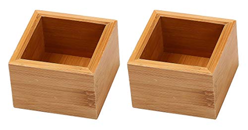 YBM HOME Bamboo Drawer Organizer Storage Box for Kitchen Drawer, Junk Drawer, Office, Bedroom, Children Room, Craft, Sewing, and Bathroom, 2 Pack 3x3x2 inch - size: 3x3x2 inch ( Pack of 2 )