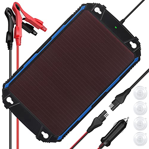 SUNER POWER Waterproof 5W 12V Solar Battery Charger & Maintainer Pro, Built-in UltraSmart MPPT Charge Controller, 5 Watt Solar Panel Trickle Charging Kits for Car Automotive Boat Marine RV Trailer - size: BC-5W Pro