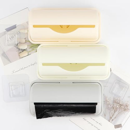 3Pcs Plastic Bags Storage Box Garbage Bag Container Wall Hanging Trash Bag Holder Rubbish Pouch Organizer Wall Adhesive Mount Plastic Bag Collection Box