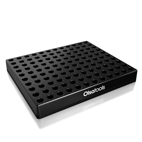 Olsa Tools Extra Large Hex Bit Organizer - Holds 120 Hex Bits - Magnetic Base Tool Organizer - Screwdriver Bit Holder for Shop and Garage - Durable Construction - Professional Grade - Part: 1784 - color: Black, size: XL - 1pc
