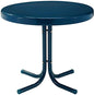 Crosley Furniture Griffith Weather Resistant Retro Metal Outdoor Side Table for Patio, Deck, Porch, Navy - color: Navy