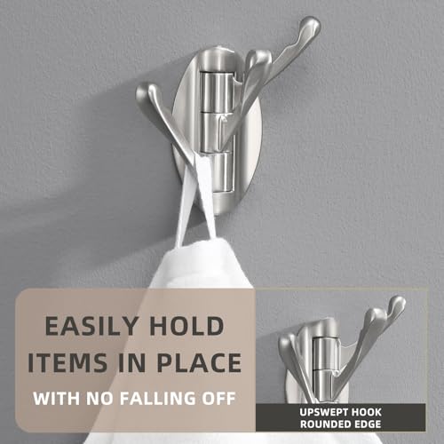 Angle Simple Bathroom Towel Hook, Metal Foldable Swivel Hook, Robe Coat Hanger for Wall, Brushed Nickel - color: Brushed Nickel, size: 1 Pack