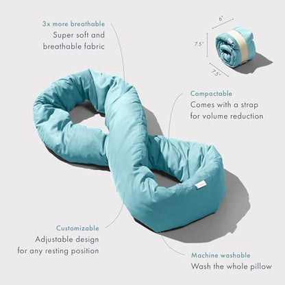 Huzi Infinity Pillow - Travel Neck Pillow - Versatile Soft 360 Support Scarf - Machine Washable - Home Travel Flight Road Trips Airplane Sleeping (Airy Blue) - color: Airy Blue
