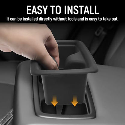Rear Cup Holder Compatible with Toyota 2026 RAV4 LE SE XLE XSE Limited Hybrid Accessories Silicone Material Insert Center Console Organizer - color: for Toyota 2026 RAV4 (Rear)
