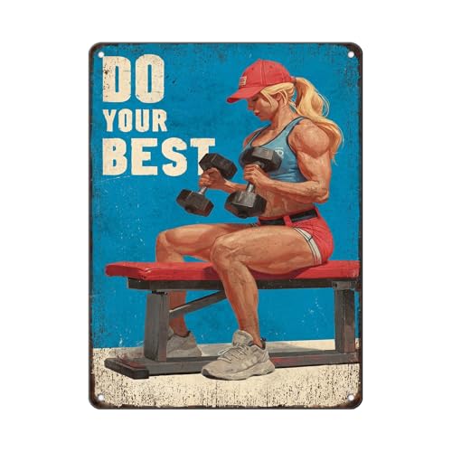 Metal Tin Sign Do Your Best Motivational Quote Durable Retro Wall Decor for Men's Cave Workout Room or Workshop Encouraging Vintage Sign for Fitness & Office 12 * 16in - color: Vintage Metal Sign 03, size: 30X40cm(12*16in)