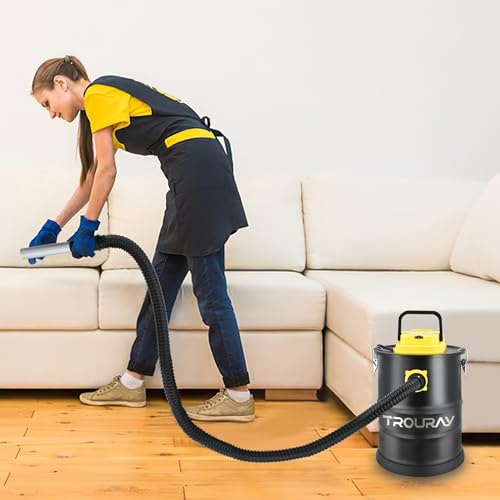 Fireplace Ash Vacuum Cleaner, 2.6 Gallon Heat Resistant Lightweight Canister Vacuum Cleaner with 800W Powerful Suction Blowout for Fireplaces, Pellet Roasters, Woodstoves Pellet Ash Vacuums - size: 2.6 Gallon
