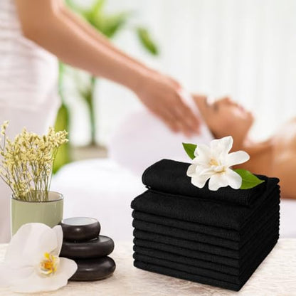 UNIMADE Washcloths Bulk - 10 Pack - Face Towels (12" x 12"), Highly Soft Wash Cloths and Hand Towels, Fast Drying Multi-Purpose Microfiber Cleansing Cloths for Bathroom, Hotel, Spa, and Salon - Black - color: Black, size: 10Pack