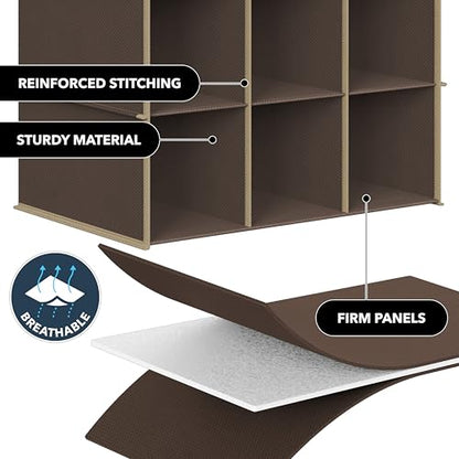 Simple Houseware 24 Section Shelves Hanging Shoes Organizer Holder for Closet, Brown - color: Brown