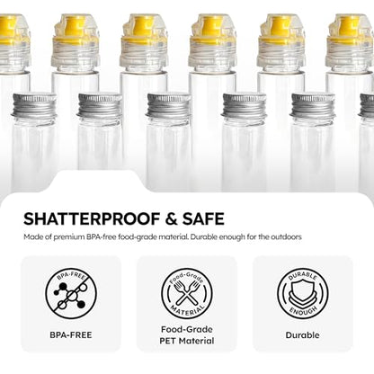 Portable Travel Camping Spice Kit, 12 Jars with EVA Bag, Funnel & Brush | 6 Mini Salt & Pepper Shakers, 6 Squeeze Bottles, Picnic Prep, Outdoor Travel Cooking, Compact carry