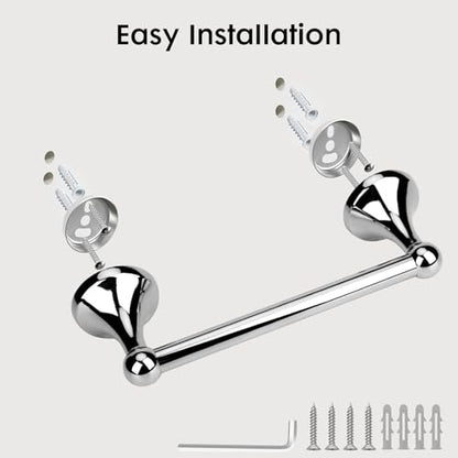Antique Hand Towel Holder Chrome for Bathroom,Towel Bar 9-Inch,Bathroom Accessories Towel Rack, Wall Mounted,Towel Hanger,Towel Ring for Bathroom - color: Chrome