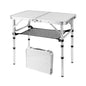 YihuiKo Folding Picnic Table, Small Camping Table with Adjustable Heights, Portable Lightweight Aluminum Side Table for Office, Beach, Garden, Travel - size: 23.6" x 15.8" x 24"