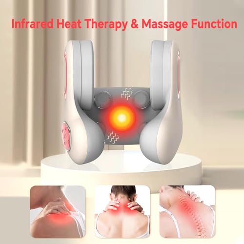 Travel Neck Pillow with Heat Vibration Bluetooth Support | Neck Support with Heating Vibration & Built-in Bluetooth Speaker Portable for Plane Car Travel Built-in Audio for Daily Rest