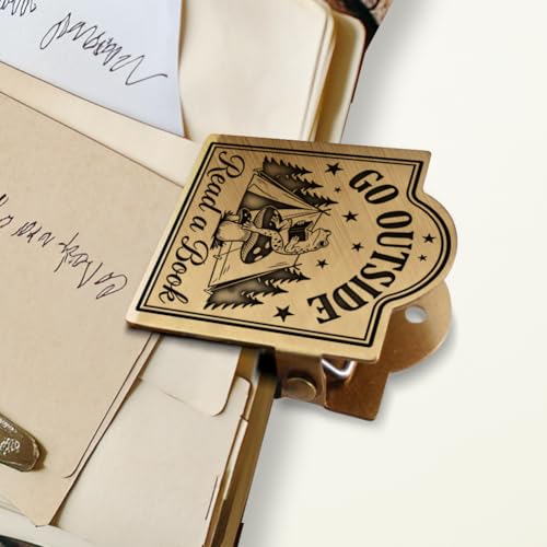 ANATTASOUL Travel Journal Clip Vintage Frog Reading Metal Book Clips, Decorative Heavy Duty Journal Clips to Hold Journal Open for Notebook, Photo, Book, Paper, Bookmark, Office Kitchen Home DIY Use - style: Frog Reading