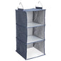Household Essentials Hanging Cotton Blend Closet Organizer with 3 Storage Shelves, Denim - color: Denim