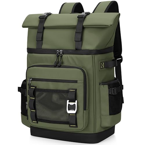 42 Can Backpack Cooler,40L Insulated Double Decker Leakproof, Waterproof Travel Cooler Backpack for Beach Camping Picnic Travel - color: green