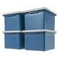 IRIS USA File Box Plastic File Organizer for Letter/Legal File, Document Box, Durable Storage Bin Tote with Secure Latching Lid, Stackable, BPA-Free, Eco Friendly, Sustainable, Navy/Gray 35 Qt. 4 Pack - color: Eco-Friendly 4-Pack