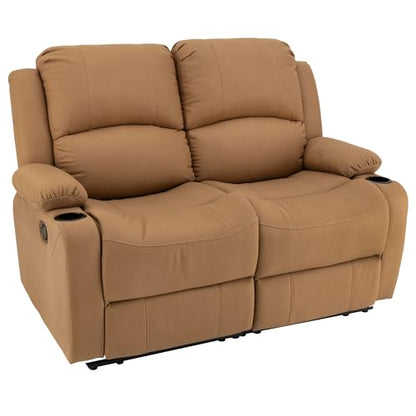 Camper Comfort 58" Wall Hugger Reclining RV Theater Seats | Double Recliner RV Sofa | RV Couch | Wall Hugger Recliner | RV Theater Seating | RV Furniture (Manual, Sand) - color: Sand, style: Manual