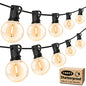Brightever 100ft Outdoor G40 LED Globe String Lights Dimmable Waterproof Shatterproof Light Strings with 52 Bulbs Connectable Commercial Hanging Lights for Patio House Backyard Balcony - size: 100 FT
