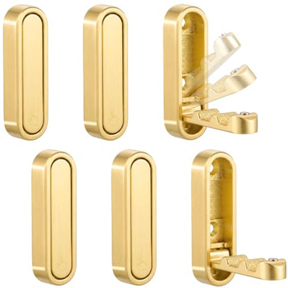 6PCS Foldable Wall Hooks, Zinc Alloy Flip Down Hooks, Retractable Wall Hooks for Bathroom, Entryway, Hanging Coats Hats Bags Keys (Gold) - color: Gold, size: 6 Hooks