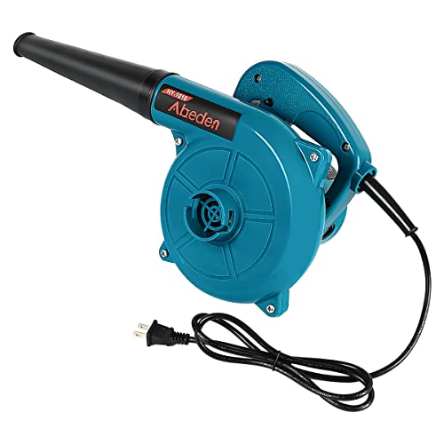 Corded Electric Leaf Blower,2 in 1 Small Handheld Lightweight Sweeper/Vacuum,110V 400W Portbale Blower for Leaf/Snow/Dust Blowing (Blue) - color: Blue