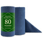 Jessy Home 80 Pack Microfiber Cleaning Cloth Roll Reusable Paper Towels 12"x12" Tear Away Cloth, Microfiber Towels for Cars, Wash Cloths, Lint Free Rags for House,Kitchen,Window,Cleaning Supplies - color: Navy Blue