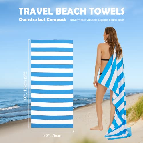 Your Choice Microfiber Beach Towel, Sand-Free Quick Dry Travel Towel, Oversized Compact Lightweight Recycled Towel for Pool Camping(67"x35"/60"x30") - color: G-set (4)-green/Rose Red/Blue/Gray, size: Large(60x30")