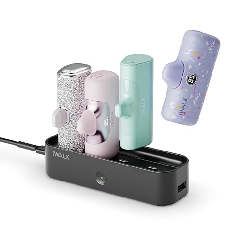 iWALK Charger Station for Portable Charger 4500mAh,4800mAh, 5000mAh, Power Bank for iPhone Charging Station Multiple USB-C Family-Sized Charger Station for Home(Station Only),Black - color: Black