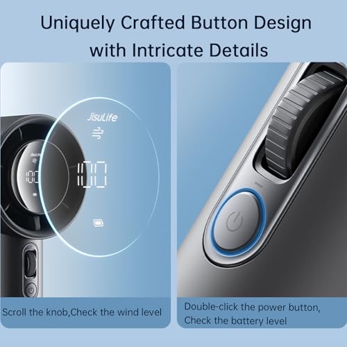 JISULIFE Portable Fan Pro 2026, 40Hrs Max Cooling Personal Handheld Fan with LED Display,Metal Shell,9600RPM Powerful,5000mAh battery,Travel Essentials Gifts for Women, Men-Dark Gray - color: Dark Gray