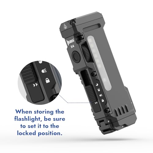 WUBEN X4 EDC Flashlight Rechargeable with RGB Light | 1500 Lumens Mini Tactical Flashlight with Clip, Small Handheld Flashlight for Camping,Emergency,Night Reading&Night Walks Ecl - color: Black
