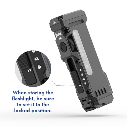 WUBEN X4 EDC Flashlight Rechargeable with RGB Light | 1500 Lumens Mini Tactical Flashlight with Clip, Small Handheld Flashlight for Camping,Emergency,Night Reading&Night Walks Ecl - color: Black