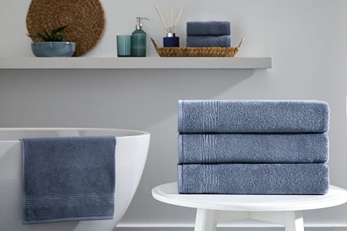 Ozdilek 4-Piece Bath Towels, 27x54 100% Turkish Cotton, Luxury Quick Dry, Extra Large, Fade-Resistant, Eco-Friendly, Spa Towel, Comfortable (Ocean Blue) - color: Ocean Blue