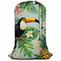 Swono Toucan Birds Laundry Bags 28" x 40", Tropical Palm Leaves Pineapple Hibiscus Versatile - Multi Use, Football Grid Oxford Cloth Machine Washable, Exotic - color: Toucan Birds