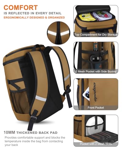 Capolo 36/45 Cans Cooler Backpack Insulated Waterproof for Women Men Lunch Backpack Coolers Leak Proof Soft Cooler Bags - color: Yellow, size: 36 Cans